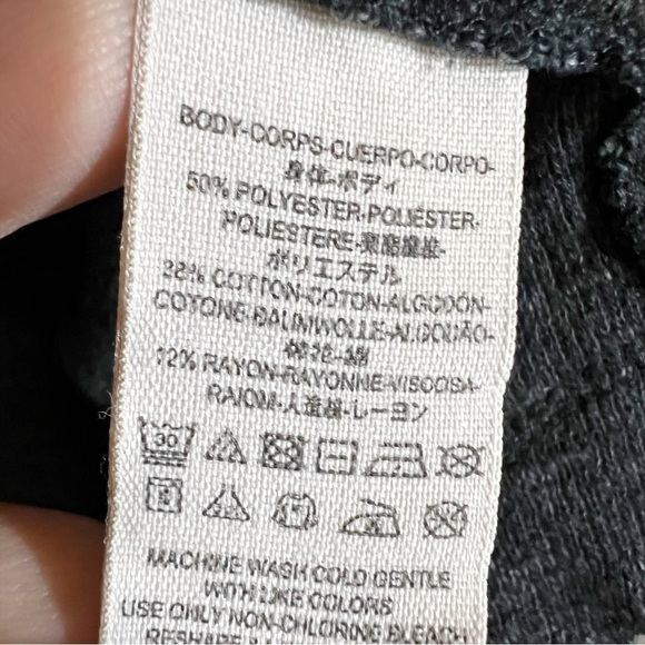 Free People We The Free Charcoal Gray Split Back Turtleneck Sweater S Cozy Comfy - Picture 4 of 5